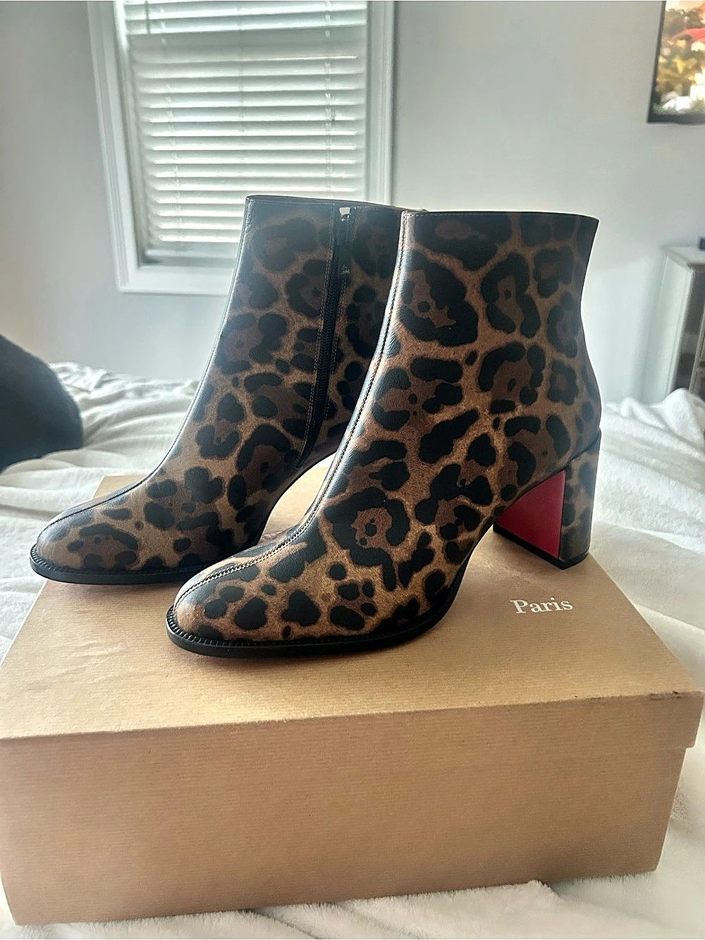 Christian Louboutin Bottillon 100 Leopard Ankle Boots EU 40 Like New. Never worn
